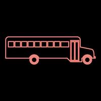 Neon school bus red color vector illustration flat style image