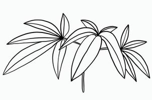 Simplicity cannabis plant freehand drawing flat design. vector