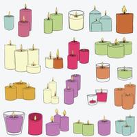 Smplicity spa candle freehand drawing flat design. vector