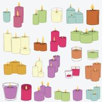 Smplicity spa candle freehand drawing flat design. vector