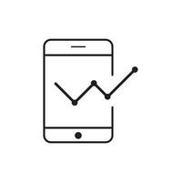 línea de vector de icono de diagrama