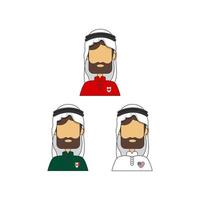 personaje masculino árabe o avatar con camiseta de algún equipo de fútbol vector