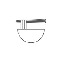 Vector noodle bowl icon with outline style