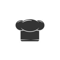 icono de sombrero de chef vectorial en estilo de silueta vector