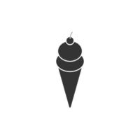 icono de helado vectorial en estilo de silueta vector