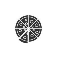 Pizza icon with one separate slice vector