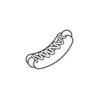 Hot dog icon with outline style vector