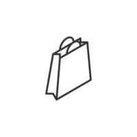 Shopping bag outline icon vector illustration