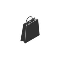 ilustración de vector de icono de silueta de bolsa de compras