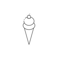 icono de helado vectorial en estilo de esquema vector