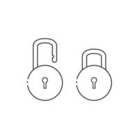 Vector padlock icon in outline style