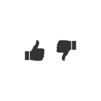 Thumbs up and thumbs down icons. Silhouette like button and dislike button vector