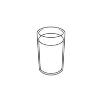 icono de vaso de agua aislado sobre fondo blanco vector