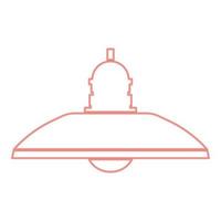 Neon retro household lamp and floor lamp red color vector illustration flat style image