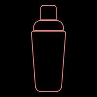 Neon shaker icon black color in circle red color vector illustration flat style image