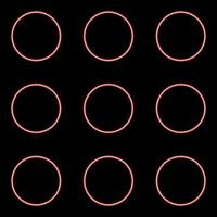 Neon dial button icon black color in circle red color vector illustration flat style image