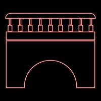 Neon bridge red color vector illustration flat style image