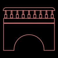 Neon bridge red color vector illustration flat style image