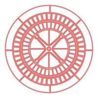Neon roulette red color vector illustration image flat style