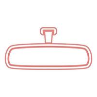 Neon rear view mirror red color vector illustration image flat style