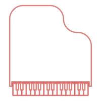 Neon grand piano red color vector illustration image flat style