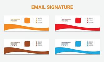 Email signature template or email footer.. Elegant Corporate Minimal email signature Flat Mail template vector