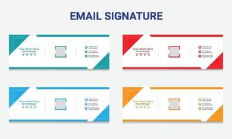 Corporate modern email signature template design vector