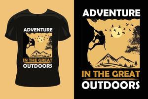 adventure in the great outdoors vintage t-shirt. Adventure silhouette printing, Camping, rock climbing tshirt