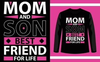 diseño de camiseta de mamá e hijo mejor amigo de por vida vector