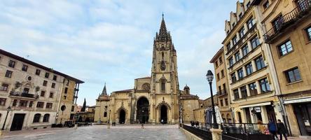 Oviedo Cathedral square, Asturias, Spain, April of 2022 photo