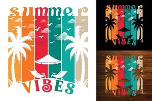 Summer Vibes Beach T-shirt Design vector