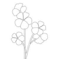 conceptual hand drawing line art flower design background sketch for coloring page vector