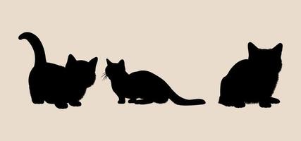 Cat silhouettes set vector