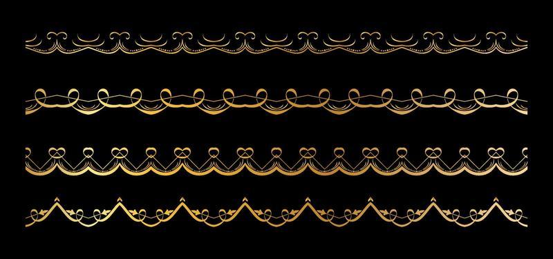 set of gold borders vector eps 10