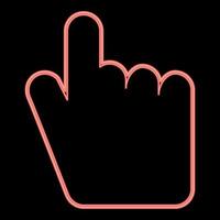 Neon point hand red color vector illustration flat style image