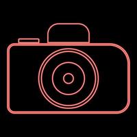 Neon camera red color vector illustration flat style image