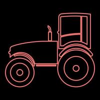 tractor de neón color rojo ilustración vectorial imagen de estilo plano vector