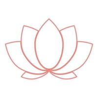 Neon lotus red color vector illustration flat style image