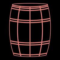 Neon wine or beer barrels red color vector illustration flat style image