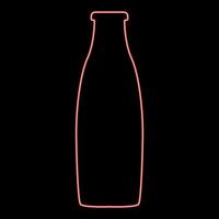 Neon bottle red color vector illustration flat style image