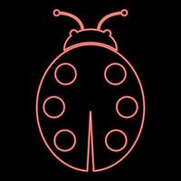 Neon ladybird red color vector illustration image flat style