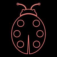 Neon ladybird red color vector illustration image flat style