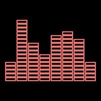 Neon music equalizer red color vector illustration image flat style