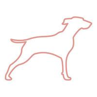 Neon hunter dog or gundog red color vector illustration image flat style