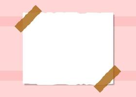 Hand Drawn Paper Note Isolated on A Pink Texture Background Vector Design