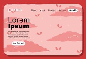 Lovely Clouds Background Landing Page Design vector