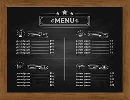 Restaurant Menu Template Hand Drawn on A Blackboard Design vector