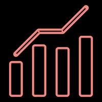 Neon growth chart red color vector illustration flat style image