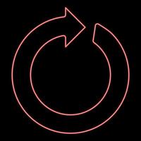 Neon circle arrow red color vector illustration flat style image
