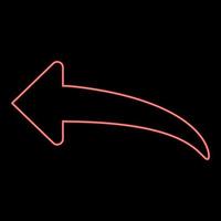 Neon arrow return or reply red color vector illustration flat style image